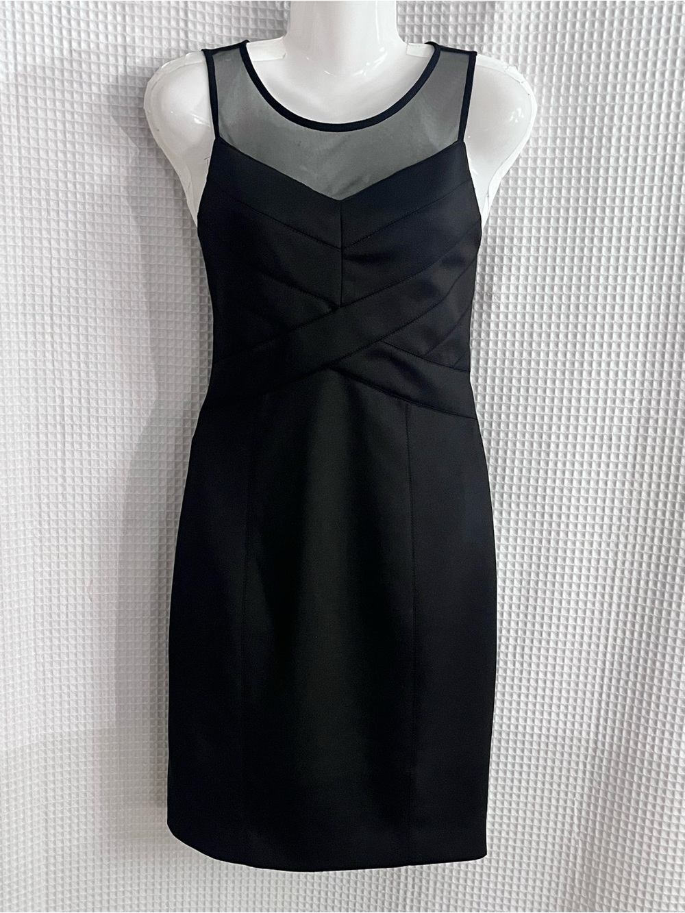 Jessica Simpson Black Sheer-Yoke Mini Dress size 4